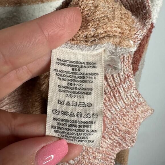 Free People‎ Women's Candyland Pullover Striped Wide Neck Sweater Size L - Picture 5 of 7